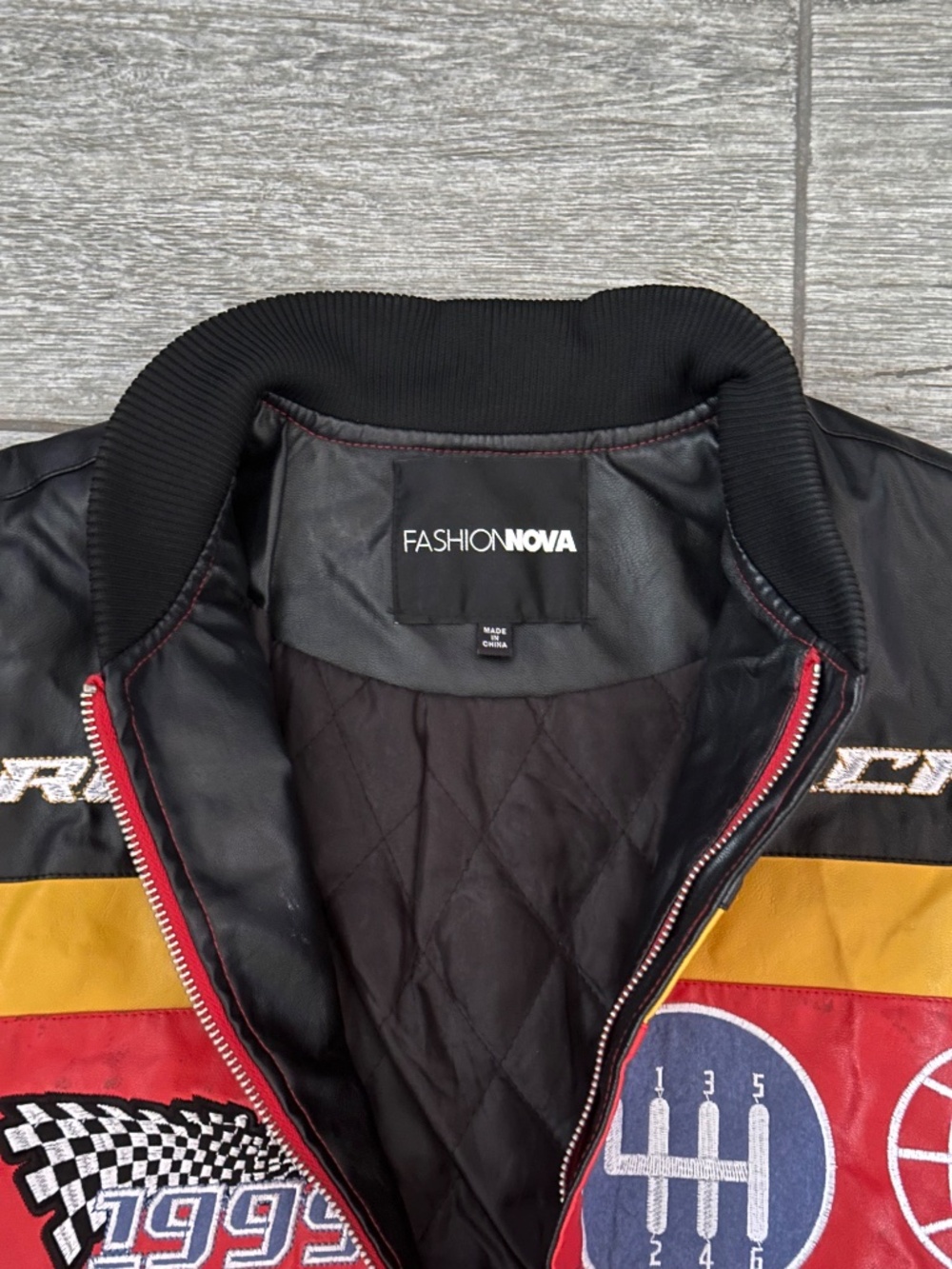 Fashion Nova Red First Place Bomber Jacket - Picture 4 of 4